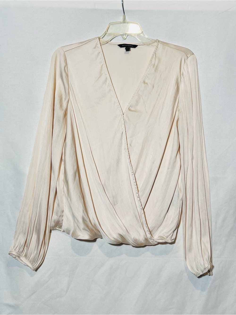 Banana Republic Cream Pleated Surplice Blouse